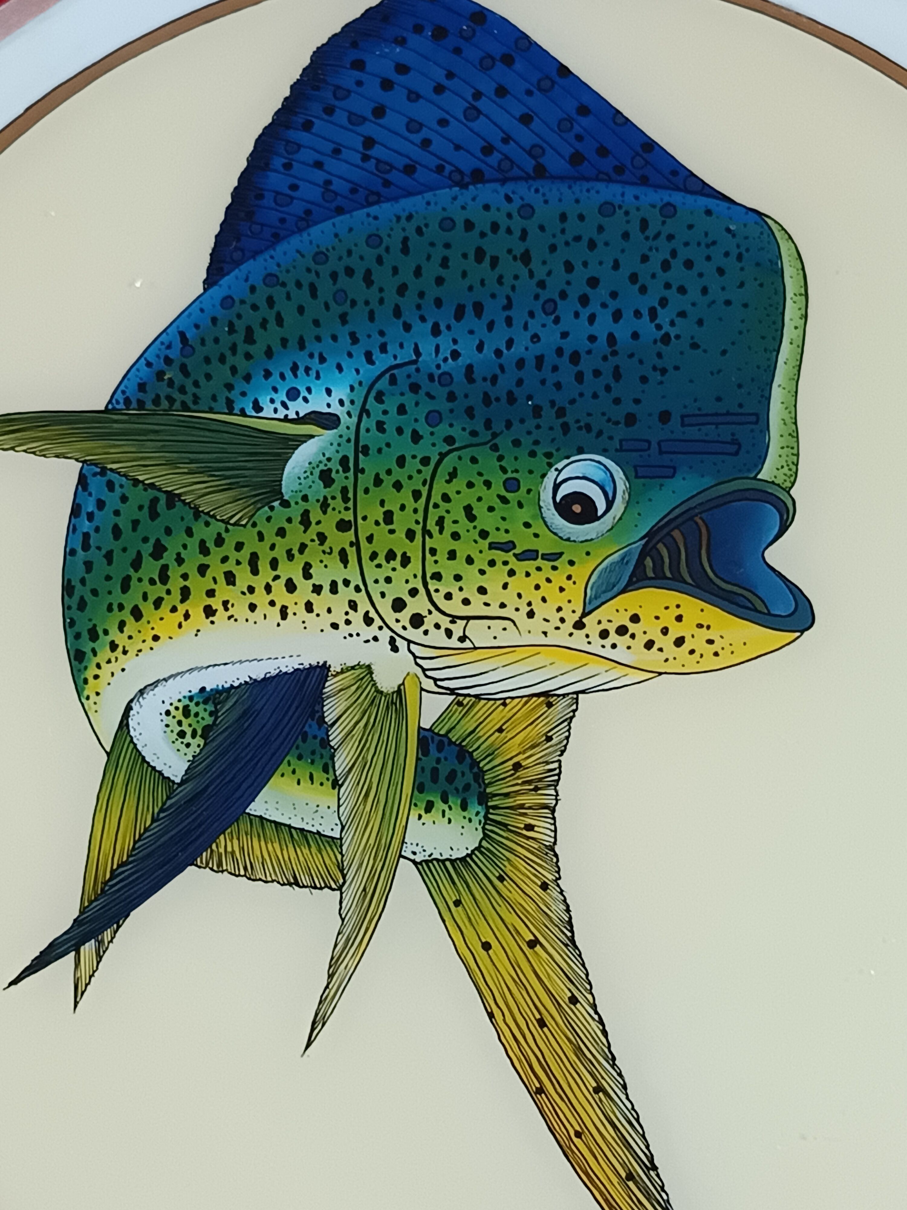 Pair of decorative panels signed by Djibril Fall Diène Exotic Fish
