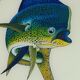 Pair of decorative panels signed by Djibril Fall Diène Exotic Fish
