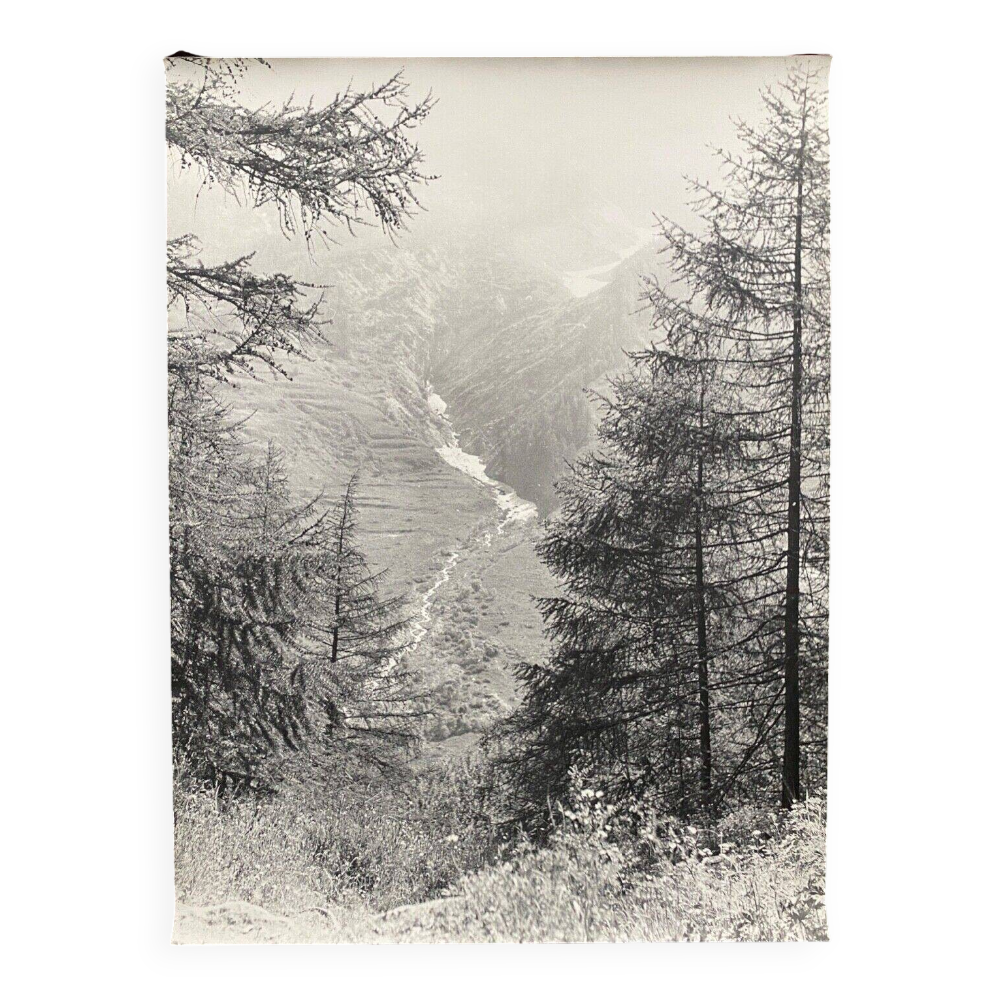 Silver gelatin photograph by Bernard Darot, mountain landscape, 20th century