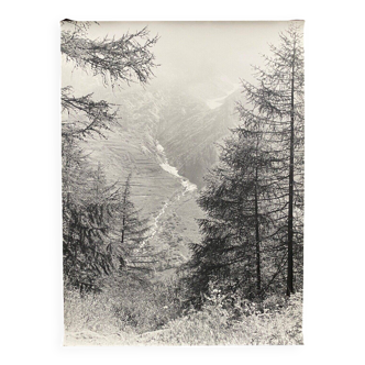 Silver gelatin photograph by Bernard Darot, mountain landscape, 20th century