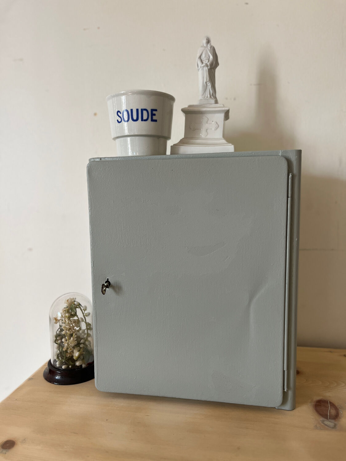 Metal pharmacy cabinet