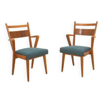 Pair of vintage Czechoslovak chairs in bent wood by Jitona, 1970s.