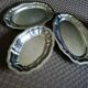 3 retro oval serving dishes in stainless steel