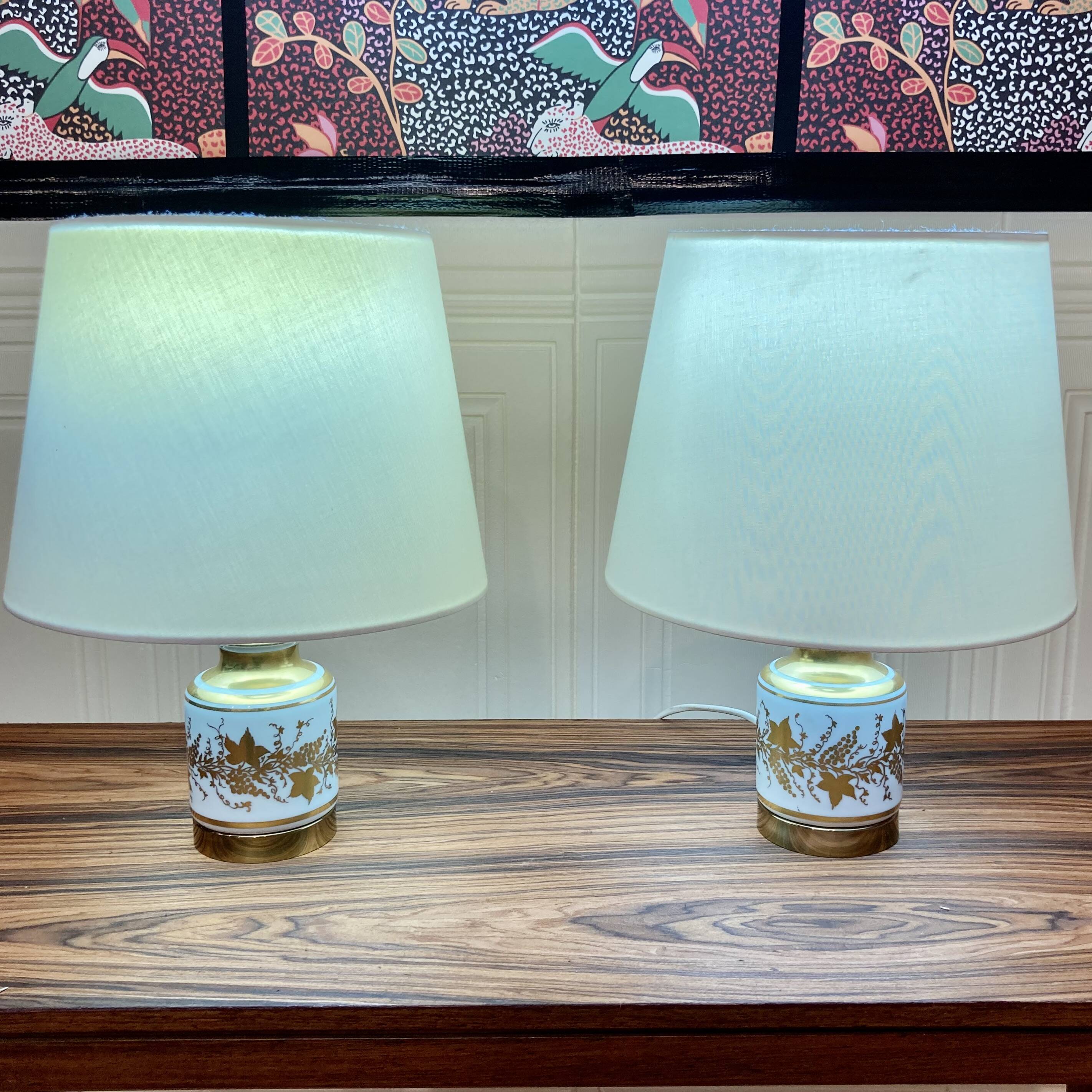 Paire de lampes céramique "design scandinave 1950".
