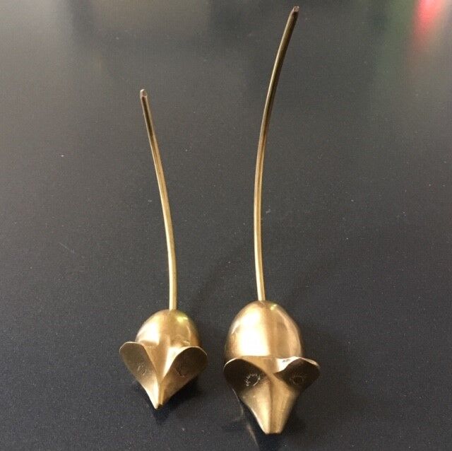 Paire de 2 souris en laiton
