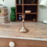 Antique candle holder in solid brass