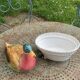 Charming Duck, slip, enameled ceramic terrine, white basket-shaped base and lid