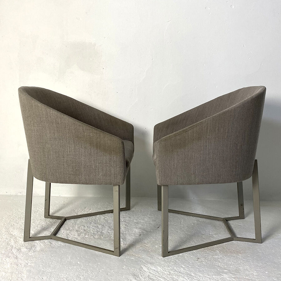 Pair of grey armchairs