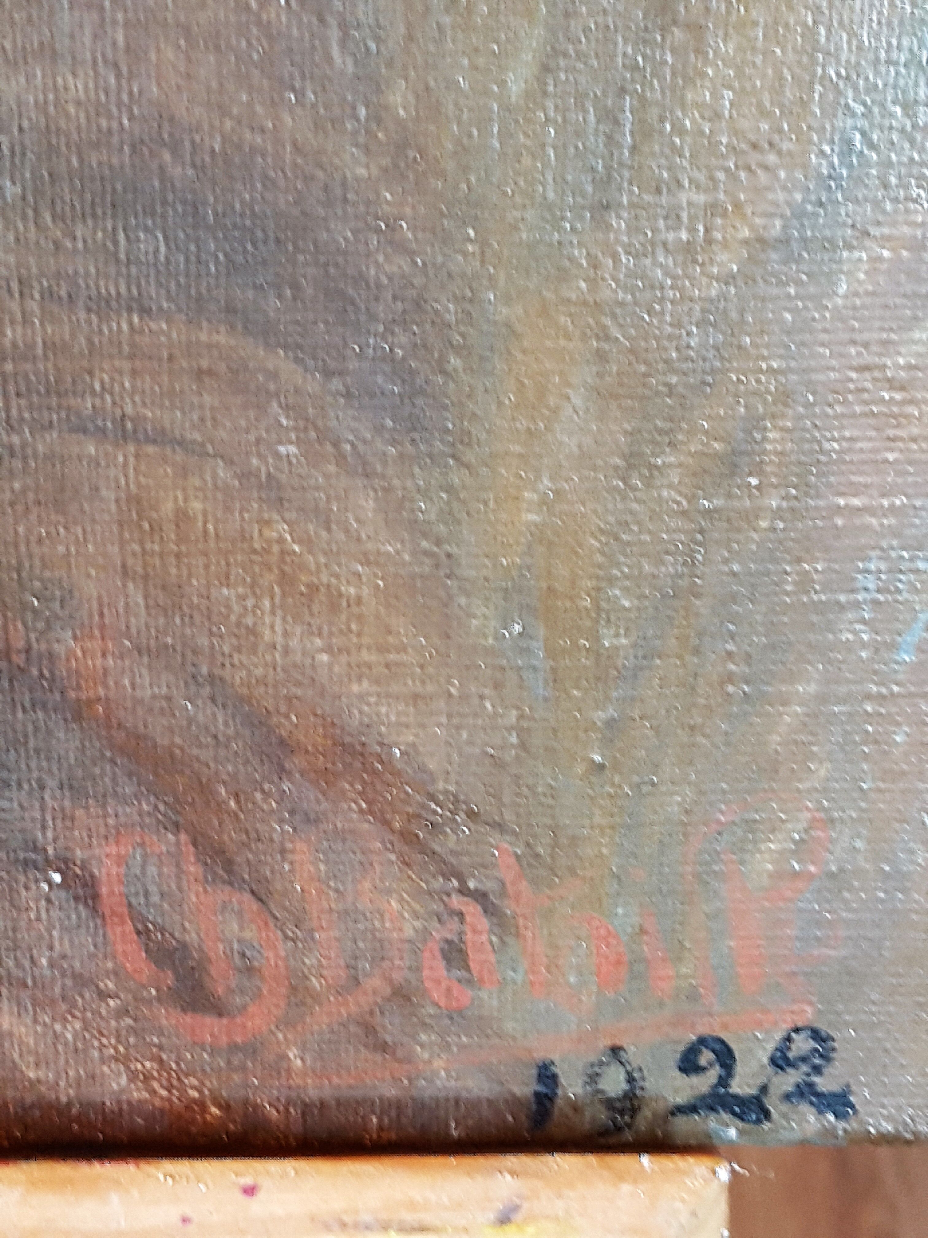 Oil on canvas woman portrait