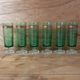 Set of 6 emerald green champagne flutes with gold trim LUMINARC