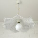 Vintage Murano lamp / swirl glass chandelier / unique hanging lamp 1980's