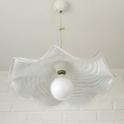 Vintage Murano lamp / swirl glass chandelier / unique hanging lamp 1980's