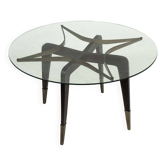 Table basse ronde rare des années 50 par Paolo Buffa, Italie.