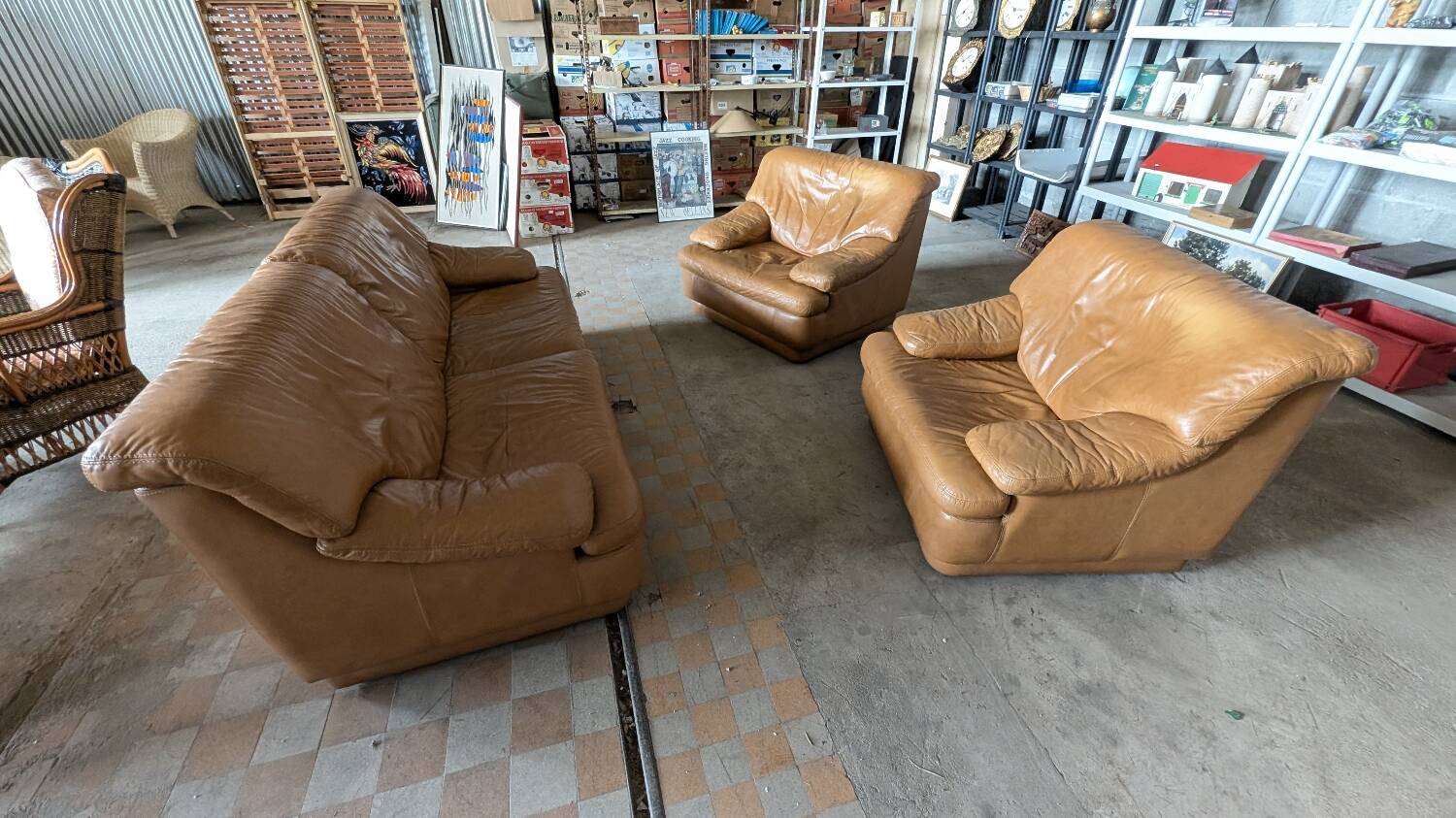 Designer leather sofa