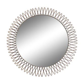 Italian bright / heated sun mirror in brass from the 50s