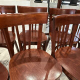 Set of 10 vintage bistro chairs from the 1970s.