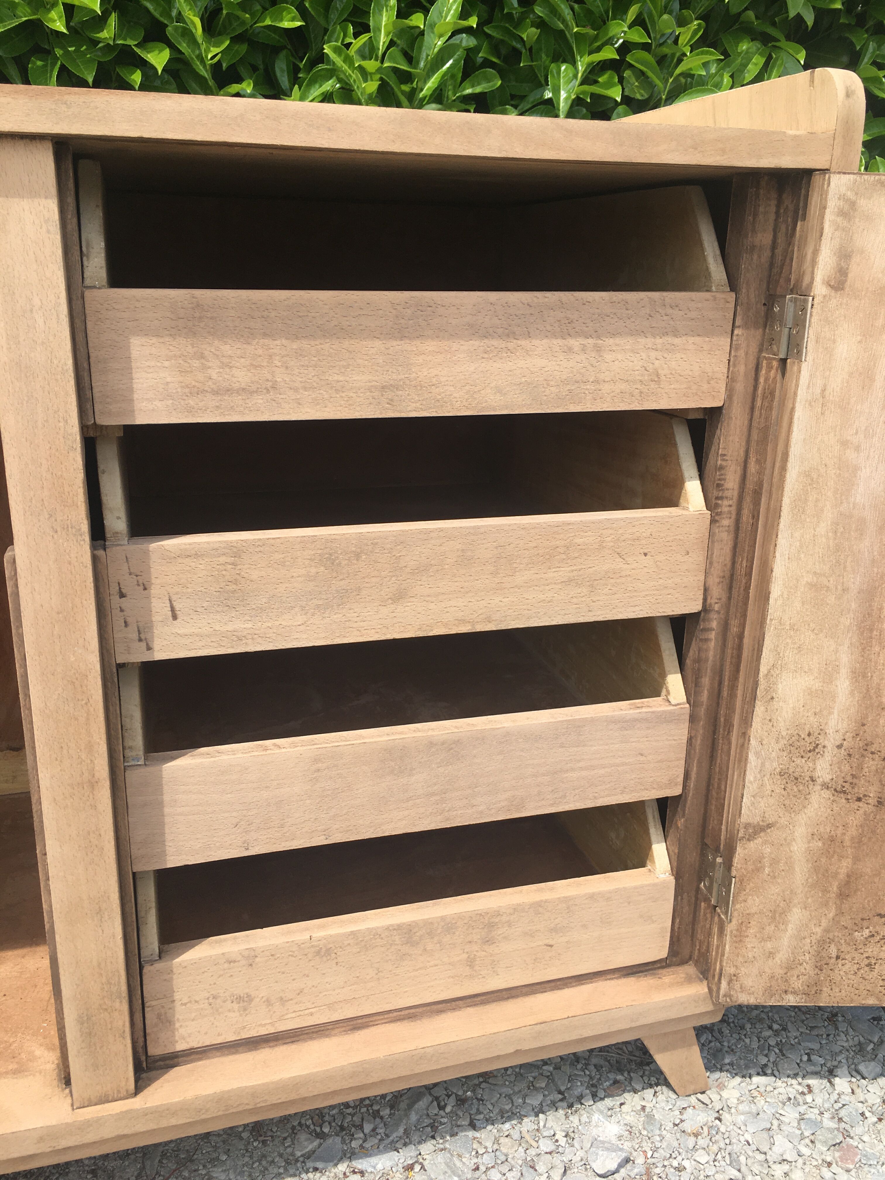 Parisian buffet feet compass raw wood