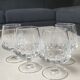 Lot 4 Glasses Cognac/Brandy. Trapezoidal. Drop/diamond point patterns.
