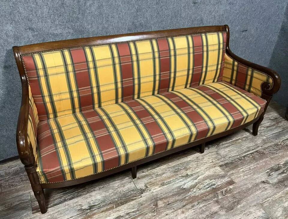 Empire period mahogany bench circa 1820 (197cm)