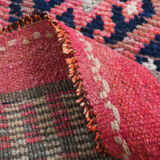 3x9 navy blue & pink turkish runner rug 79x272cm