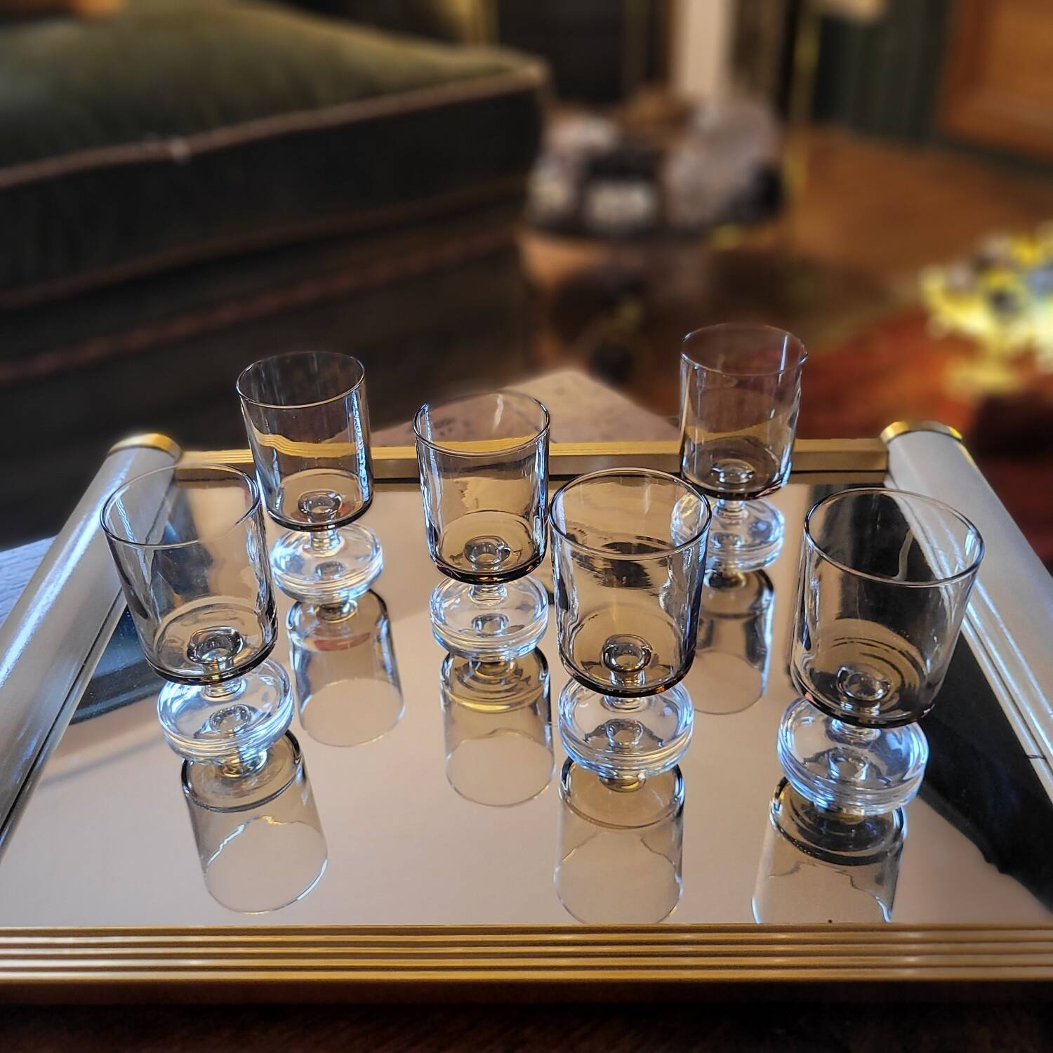 Smoked stemmed glasses – 1970s