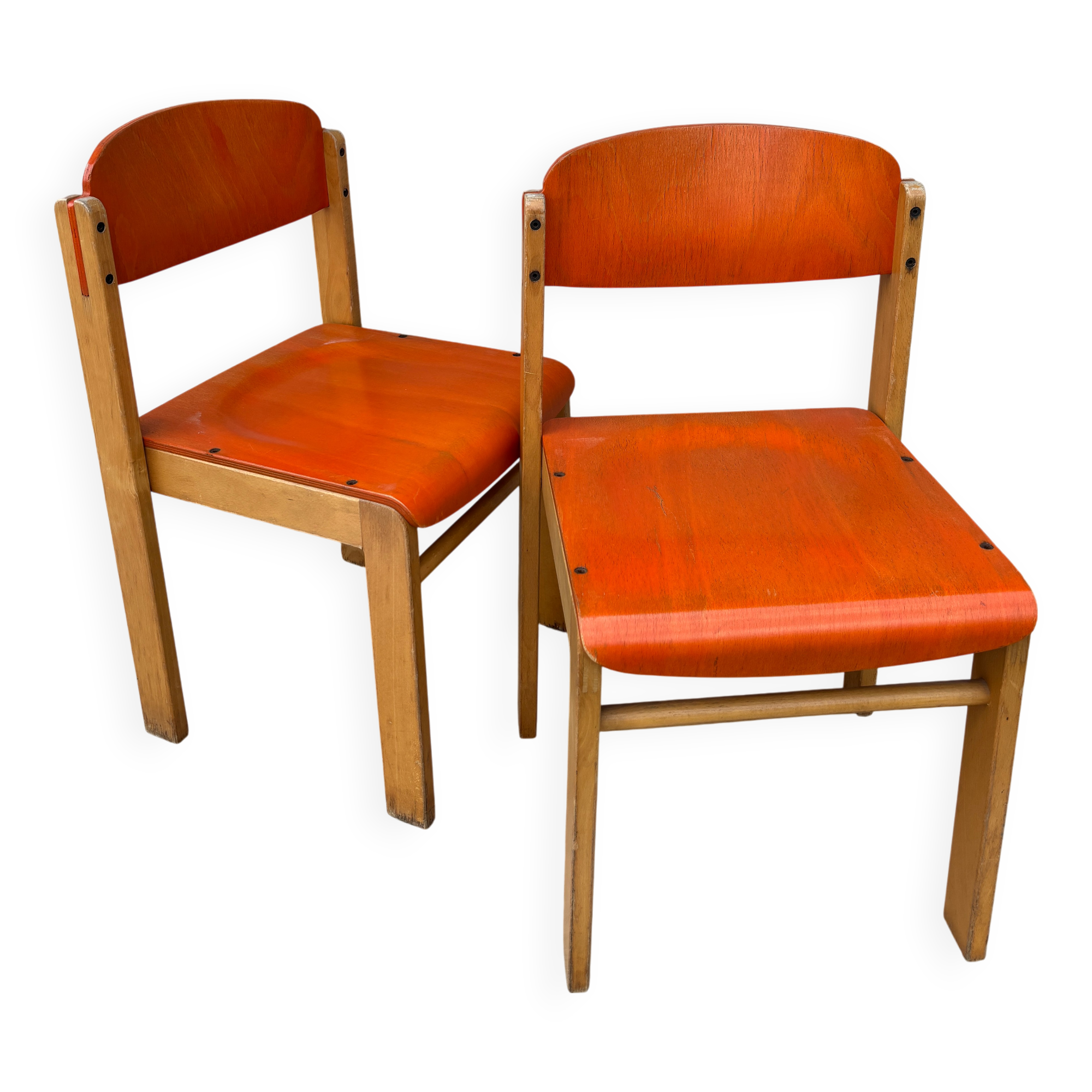 2 vintage wooden children's chairs
