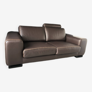 Roche Bobois leather sofa chocolate model