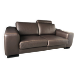 Roche Bobois leather sofa chocolate model