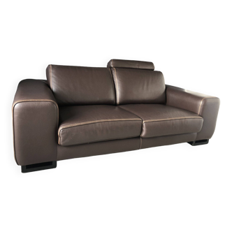 Roche Bobois leather sofa chocolate model