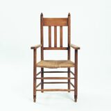 Fauteuil Art déco en chêne de l'école d'Amsterdam, années 1940