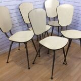 Lot of 5 beige Formica chairs