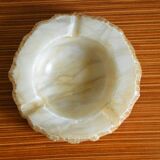 Beige alabaster ashtray