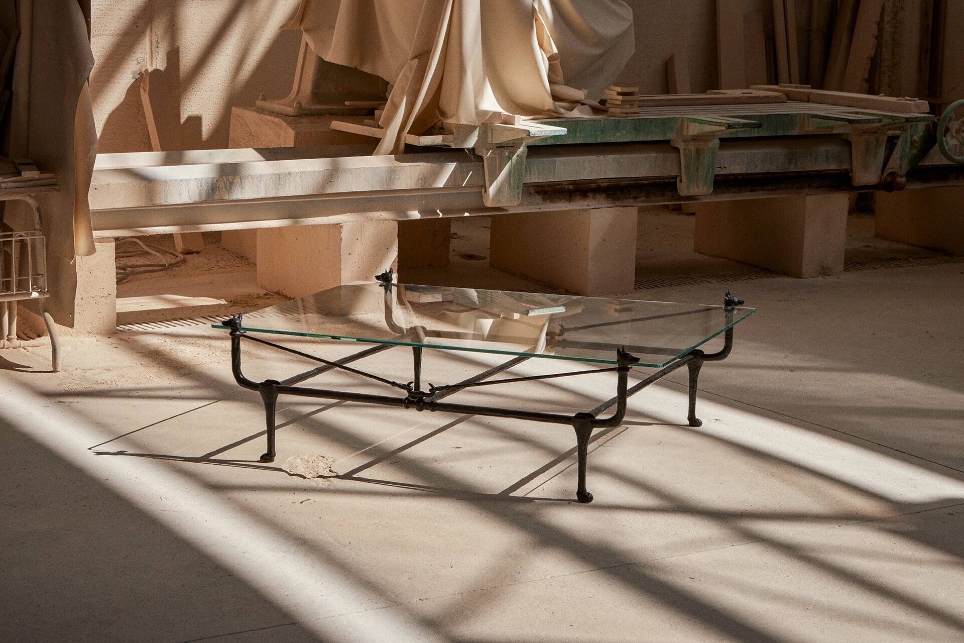 Loyal Bronze Dog Coffee Table