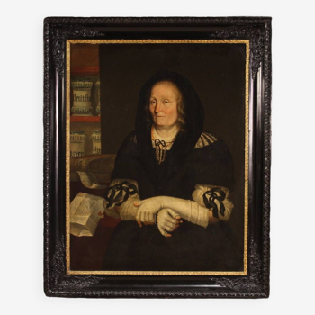 Great portrait of the widow of the pharmacist from Trento from the second half of the 17th century