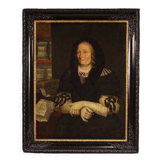 Great portrait of the widow of the pharmacist from Trento from the second half of the 17th century