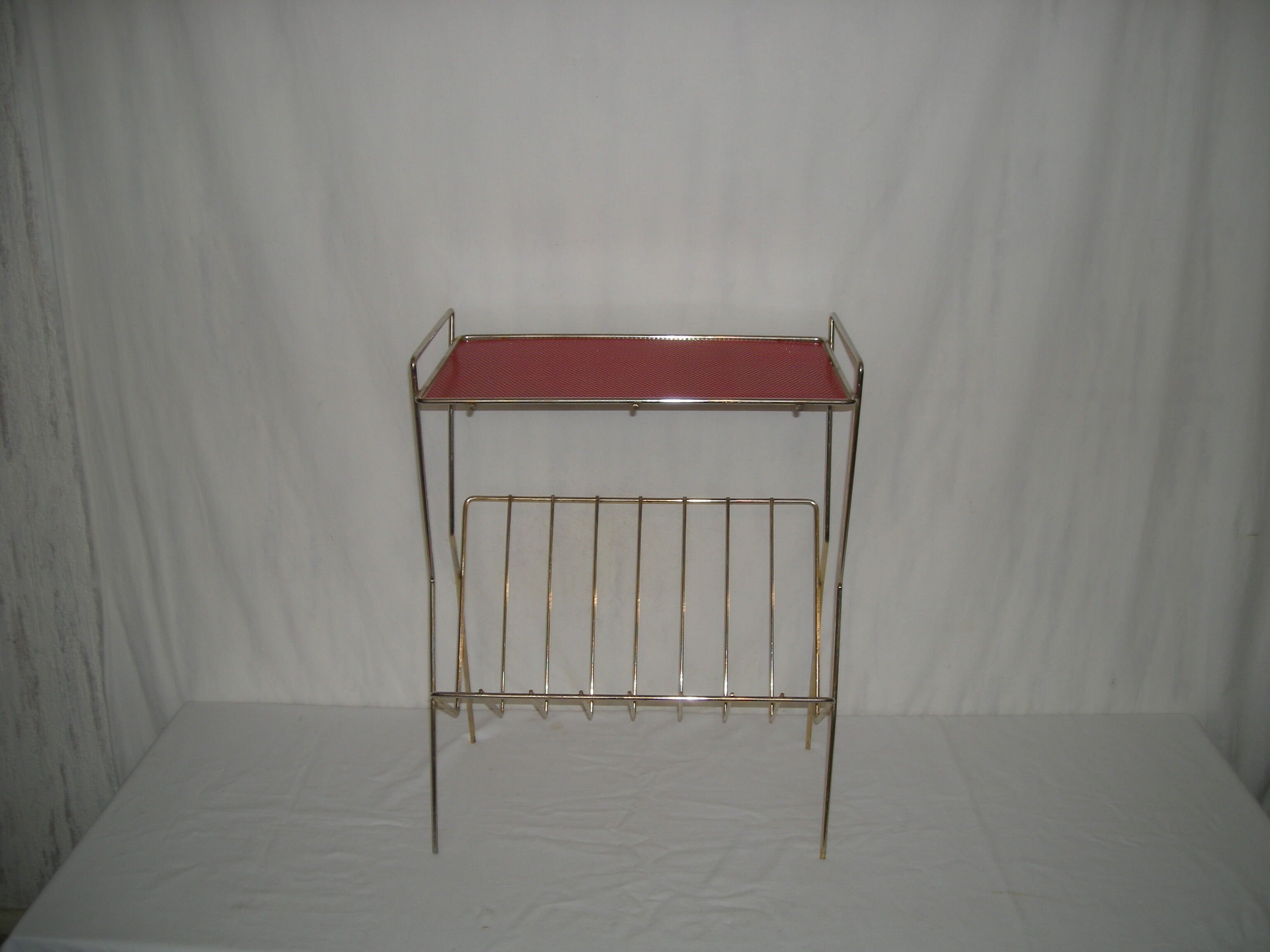 Side table with magazine holder from the 50s