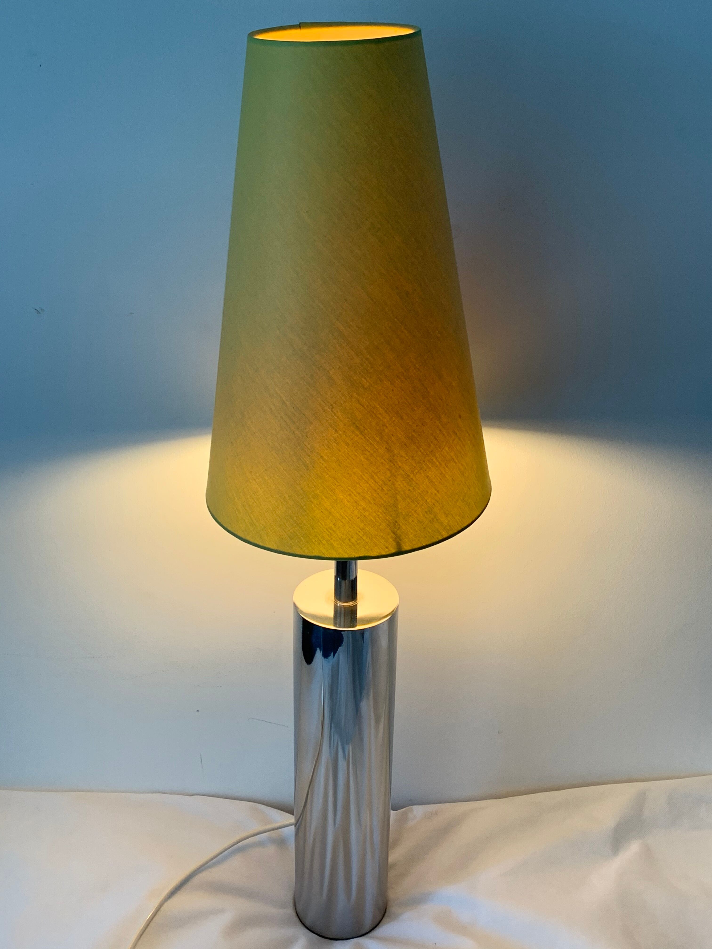 Italian lamp foot Ticino stainless steel cylinder 1970