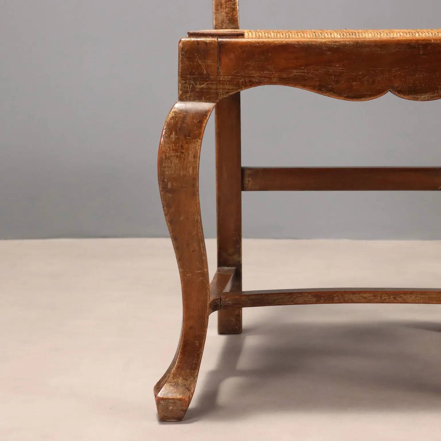 Antique walnut chairs from Italy, 20th century.