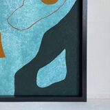 Peinture abstraite colorée a l’acrylique sur papier