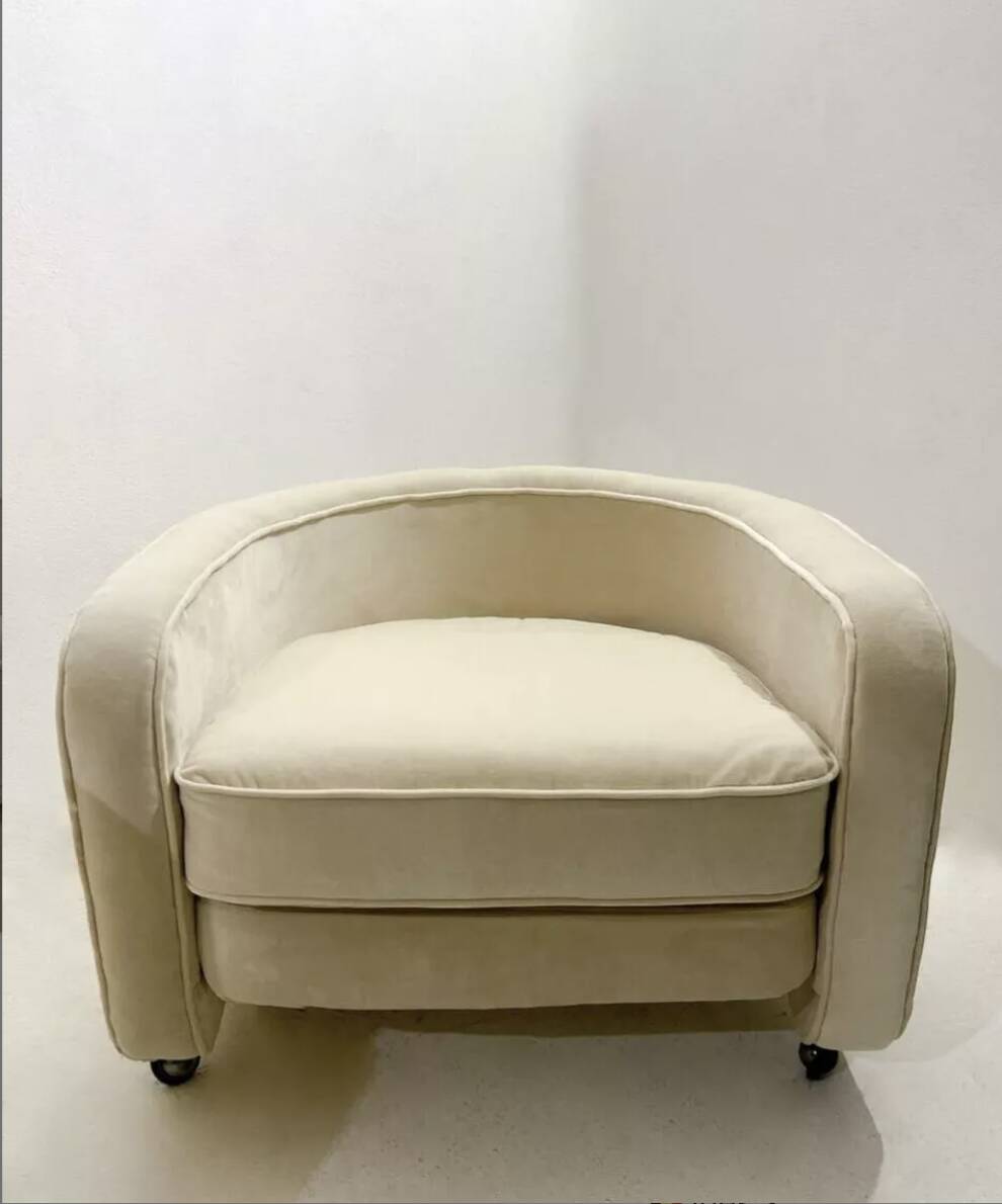 Mid-Century Modern Italian Armchairs on casters, 1970s (3 available)