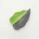 SAP Vallauris Vintage Leaf Bowl Two-Tone Ceramic Green Black 50s 60s