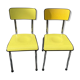 Paire de chaises formica jaune tubauto