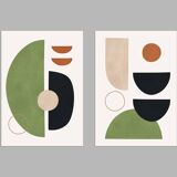 2 geometric art prints