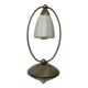 Lampe vintage en opaline et aluminium brossé