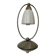 Lampe vintage en opaline et aluminium brossé