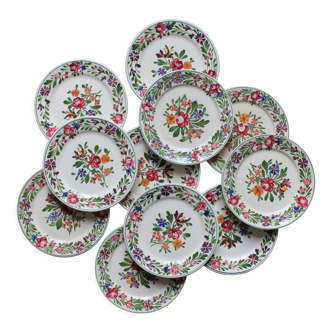 11 dessert plates or Rusticana bread plates in Sarreguemines earthenware
