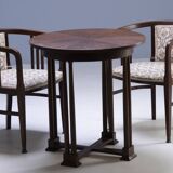 Art Nouveau seating set, bentwood table, armchairs & stools, circa 1910