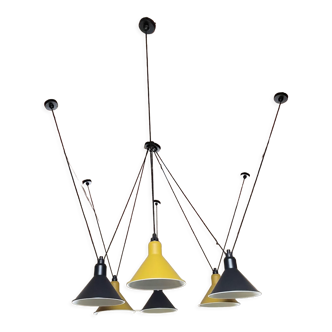 Luminaire Les Acrobates de Gras avec 6 réflecteurs XL
