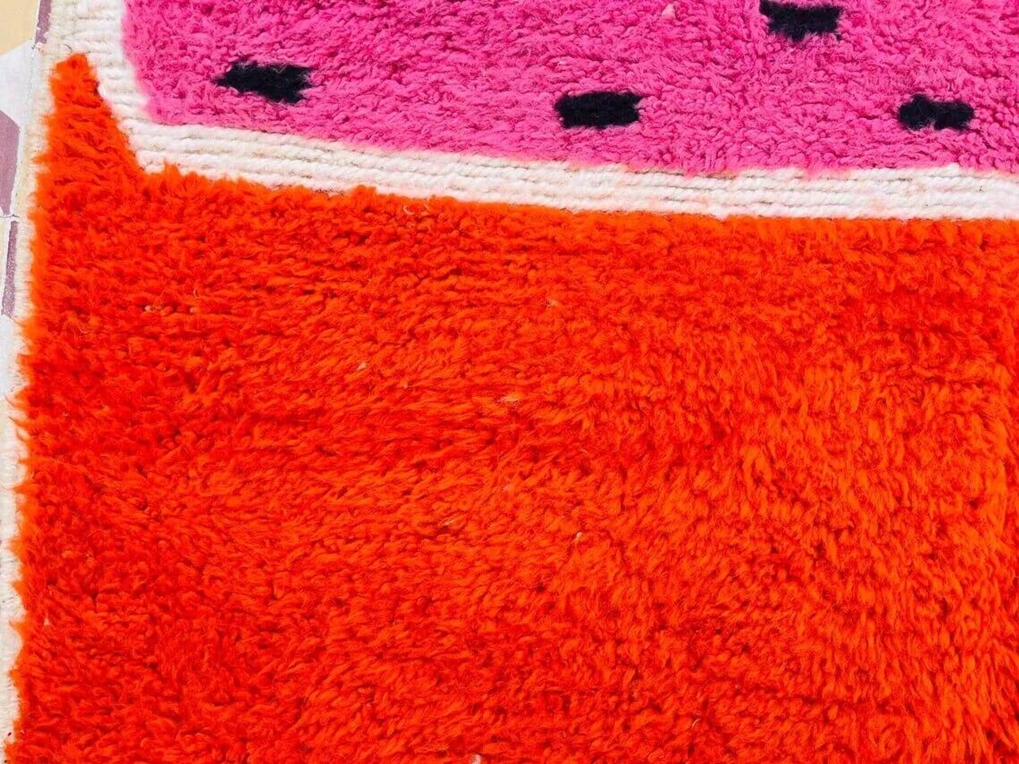 Hand-woven pink Berber rug