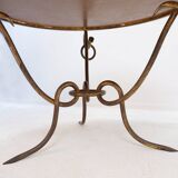 Gilded iron coffee table by René Drouet - 1940s